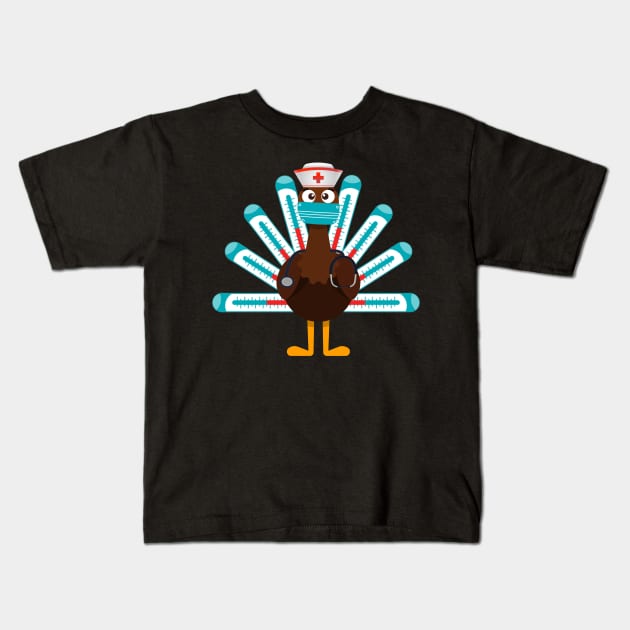 Thanksgiving nurse turkey Kids T-Shirt by Flipodesigner